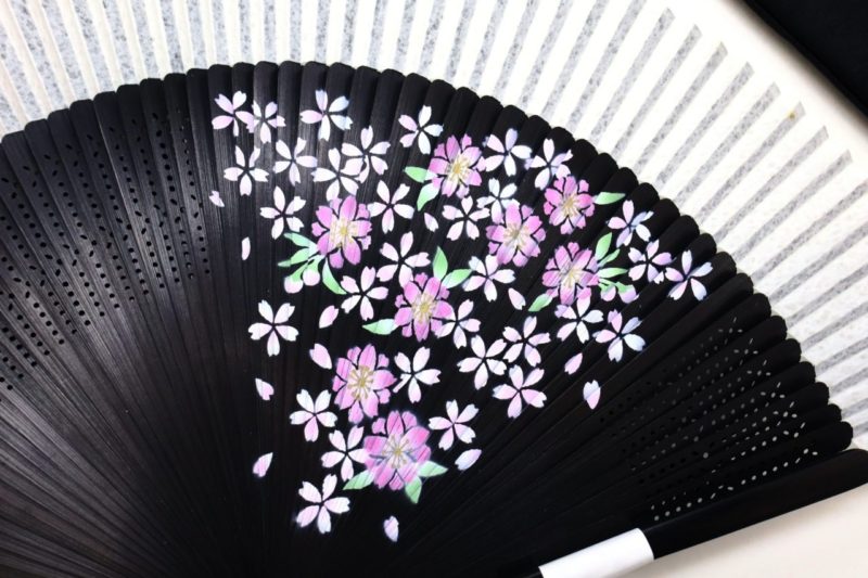婦人用６０間絹張扇子セット2019　桜
