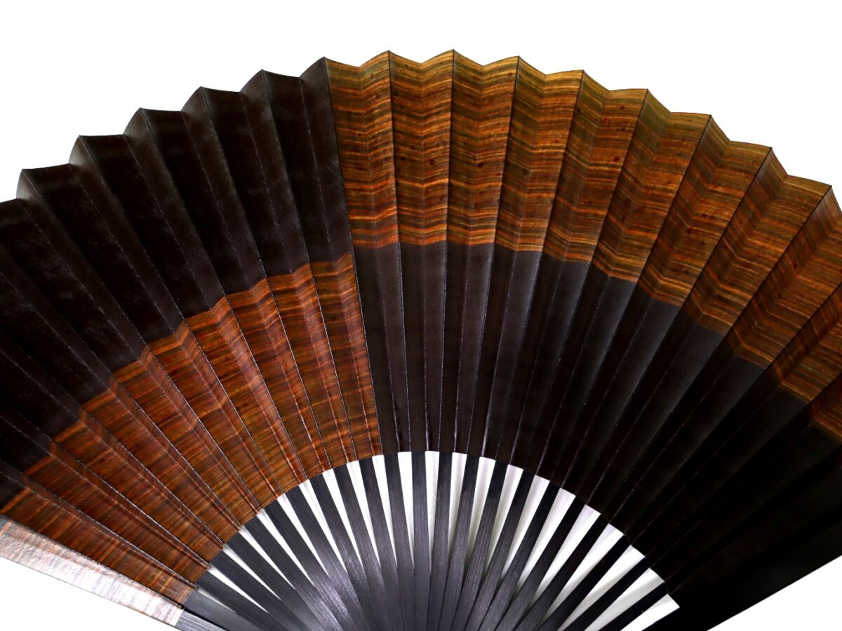 渋扇（しぶせん）2025②｜玄人好みの紳士用柿渋染め扇子｜染め分け7.5寸お好み3種