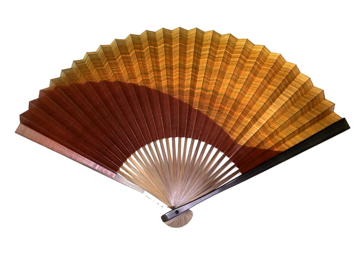 渋扇（しぶせん）2025②｜玄人好みの紳士用柿渋染め扇子｜染め分け7.5寸お好み3種