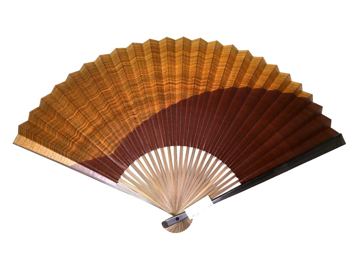 渋扇（しぶせん）2025②｜玄人好みの紳士用柿渋染め扇子｜染め分け7.5寸お好み3種