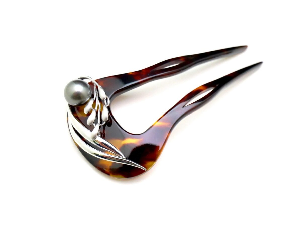 べっ甲アコヤ、南洋真珠、銀製稲穂装飾付かんざし｜準礼装にお勧め