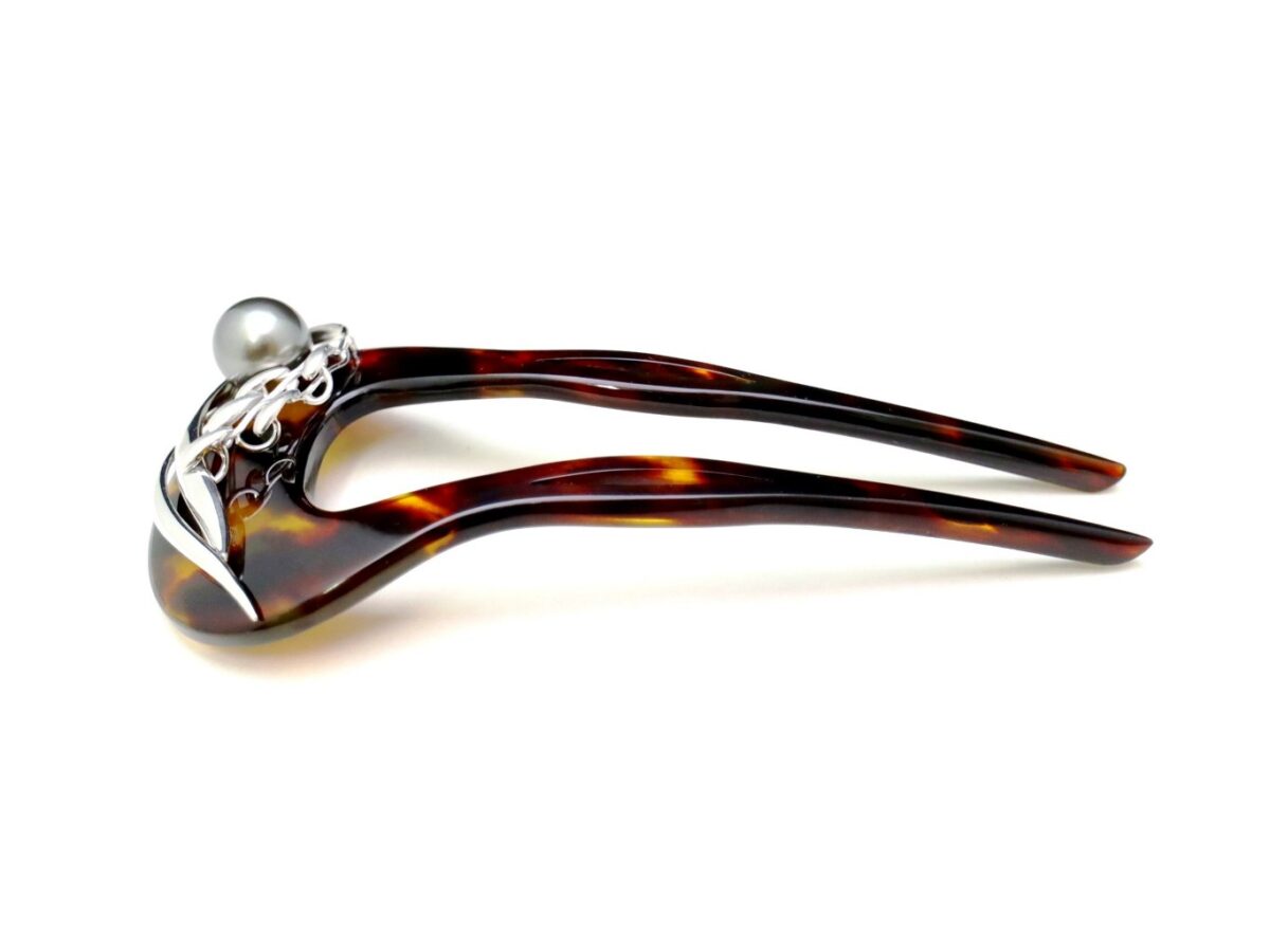 べっ甲アコヤ、南洋真珠、銀製稲穂装飾付かんざし｜準礼装にお勧め