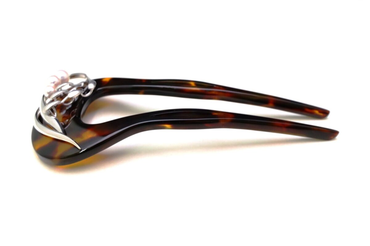 べっ甲アコヤ、南洋真珠、銀製稲穂装飾付かんざし｜準礼装にお勧め