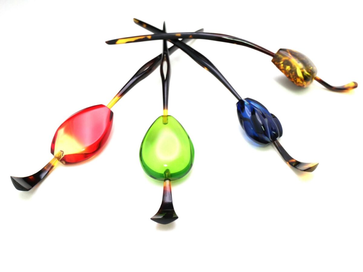 べっ甲バルティックアンバー一本挿し2026｜草木染｜天然琥珀美