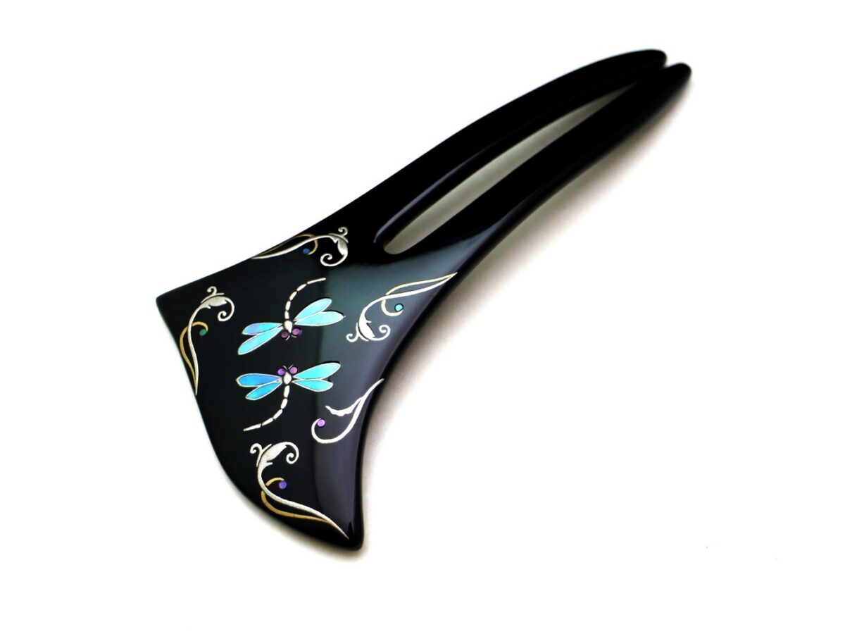 縁起ものの蜻蛉（勝虫）｜木製漆蜻蛉螺鈿金蒔絵かんざし2026