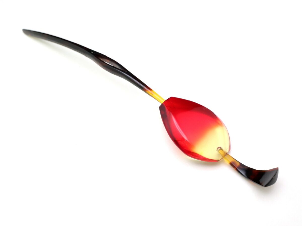 べっ甲バルティックアンバー一本挿し2026｜草木染｜天然琥珀美