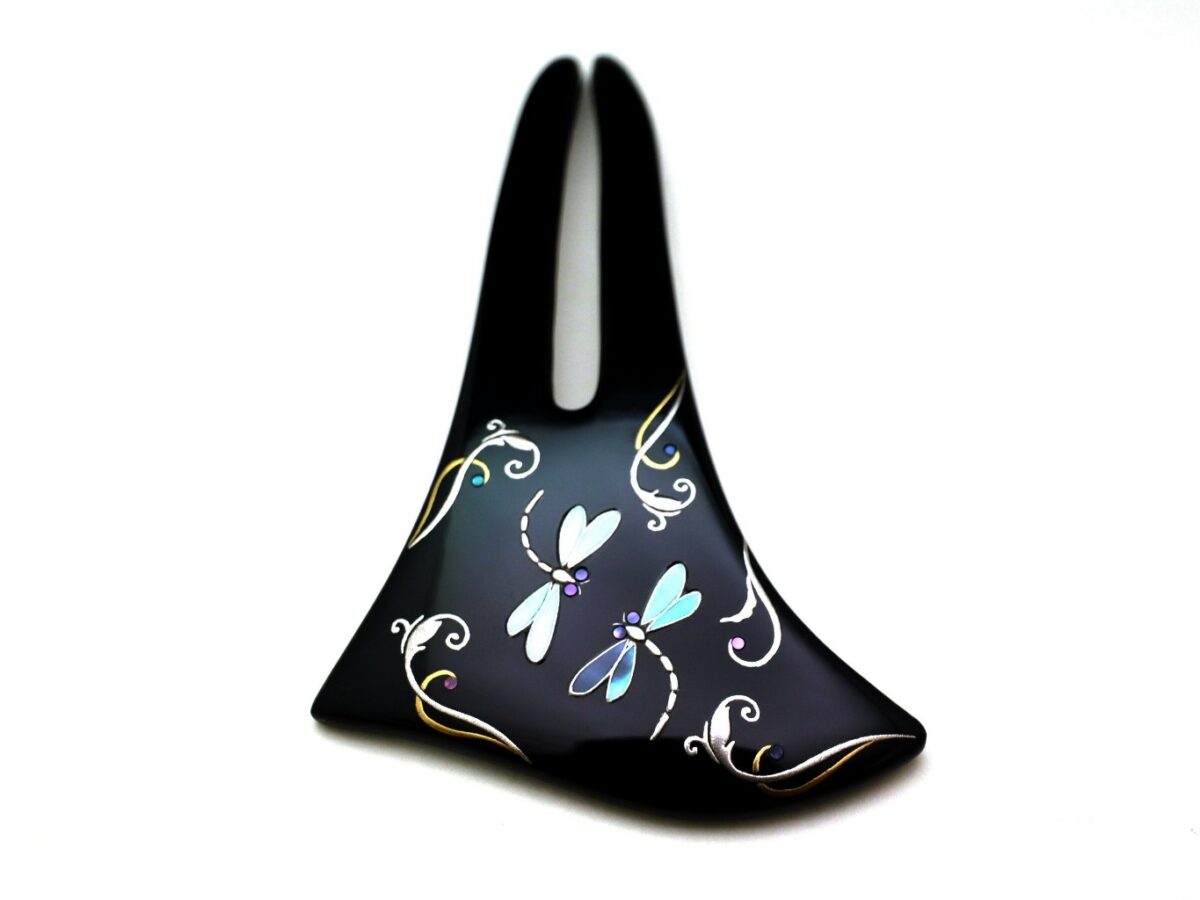 縁起ものの蜻蛉（勝虫）｜木製漆蜻蛉螺鈿金蒔絵かんざし2026