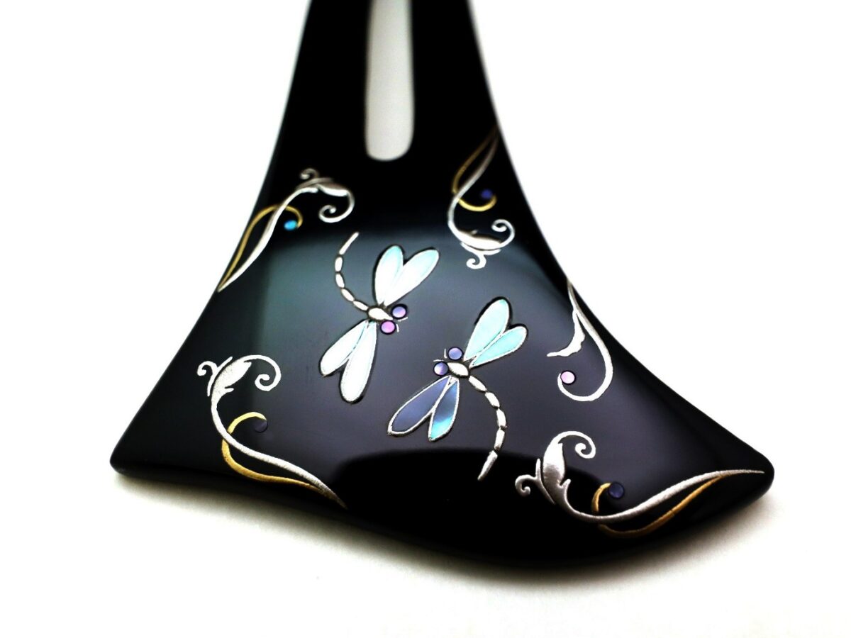 縁起ものの蜻蛉（勝虫）｜木製漆蜻蛉螺鈿金蒔絵かんざし2026