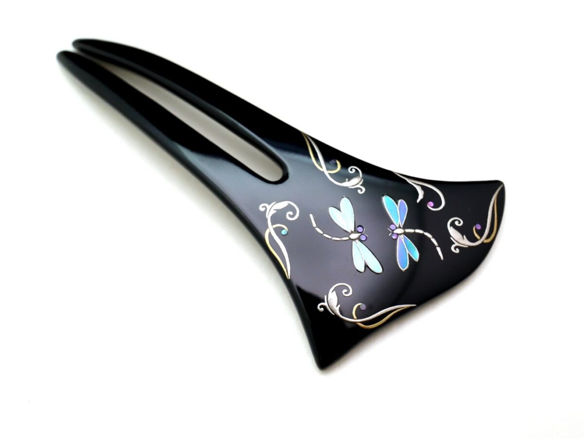 縁起ものの蜻蛉（勝虫）｜木製漆蜻蛉螺鈿金蒔絵かんざし2026