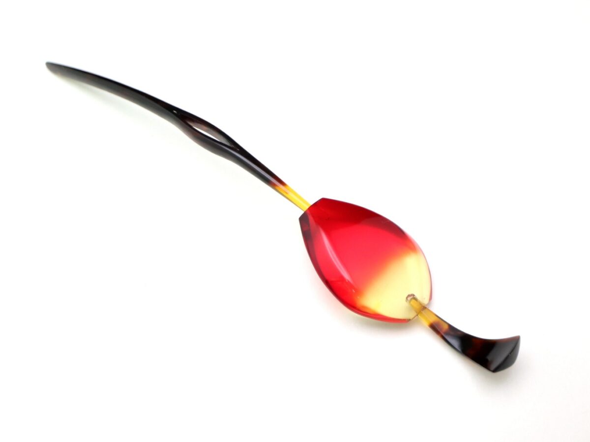 べっ甲バルティックアンバー一本挿し2026｜草木染｜天然琥珀美