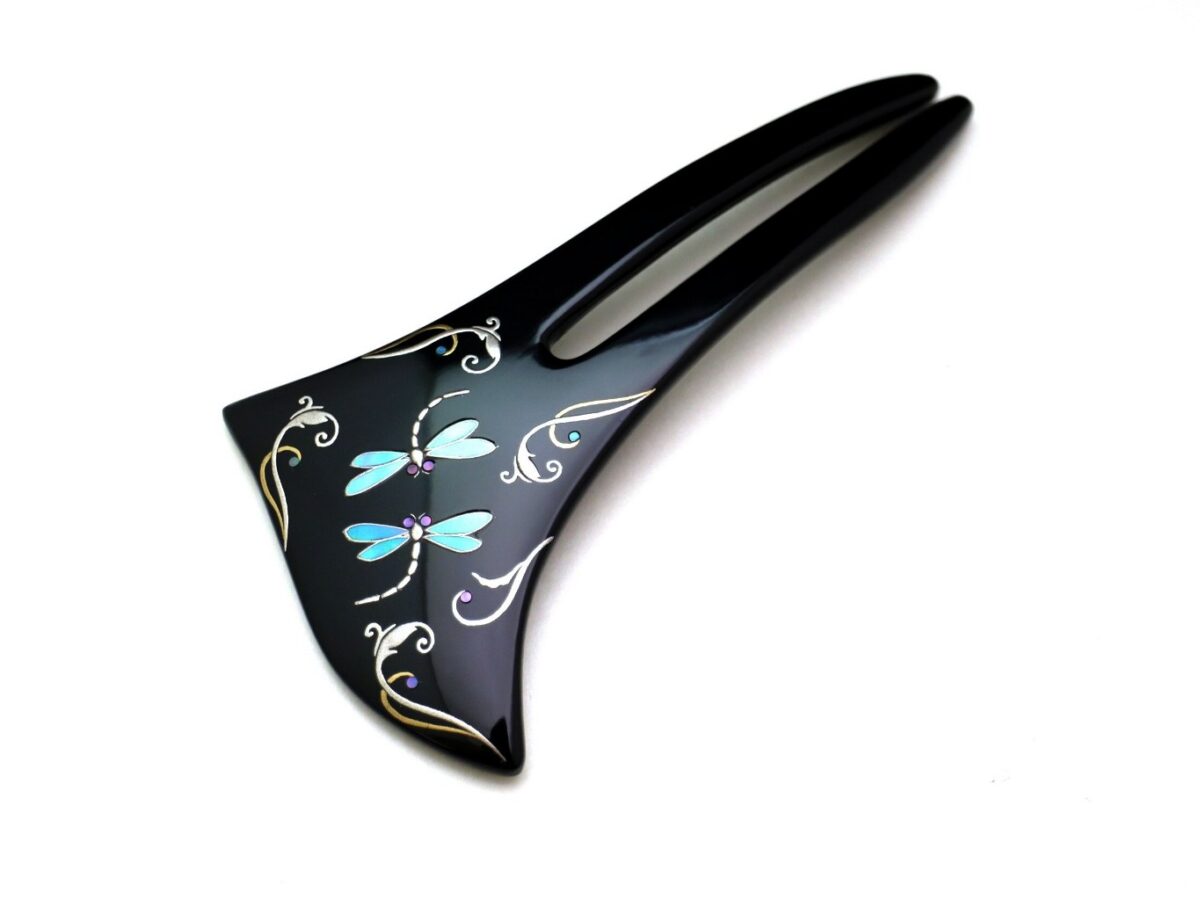 縁起ものの蜻蛉（勝虫）｜木製漆蜻蛉螺鈿金蒔絵かんざし2026