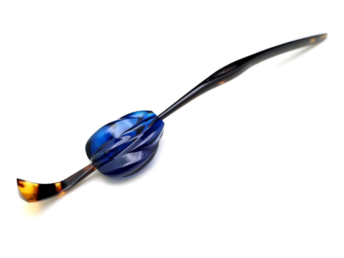 べっ甲バルティックアンバー一本挿し2026｜草木染｜天然琥珀美