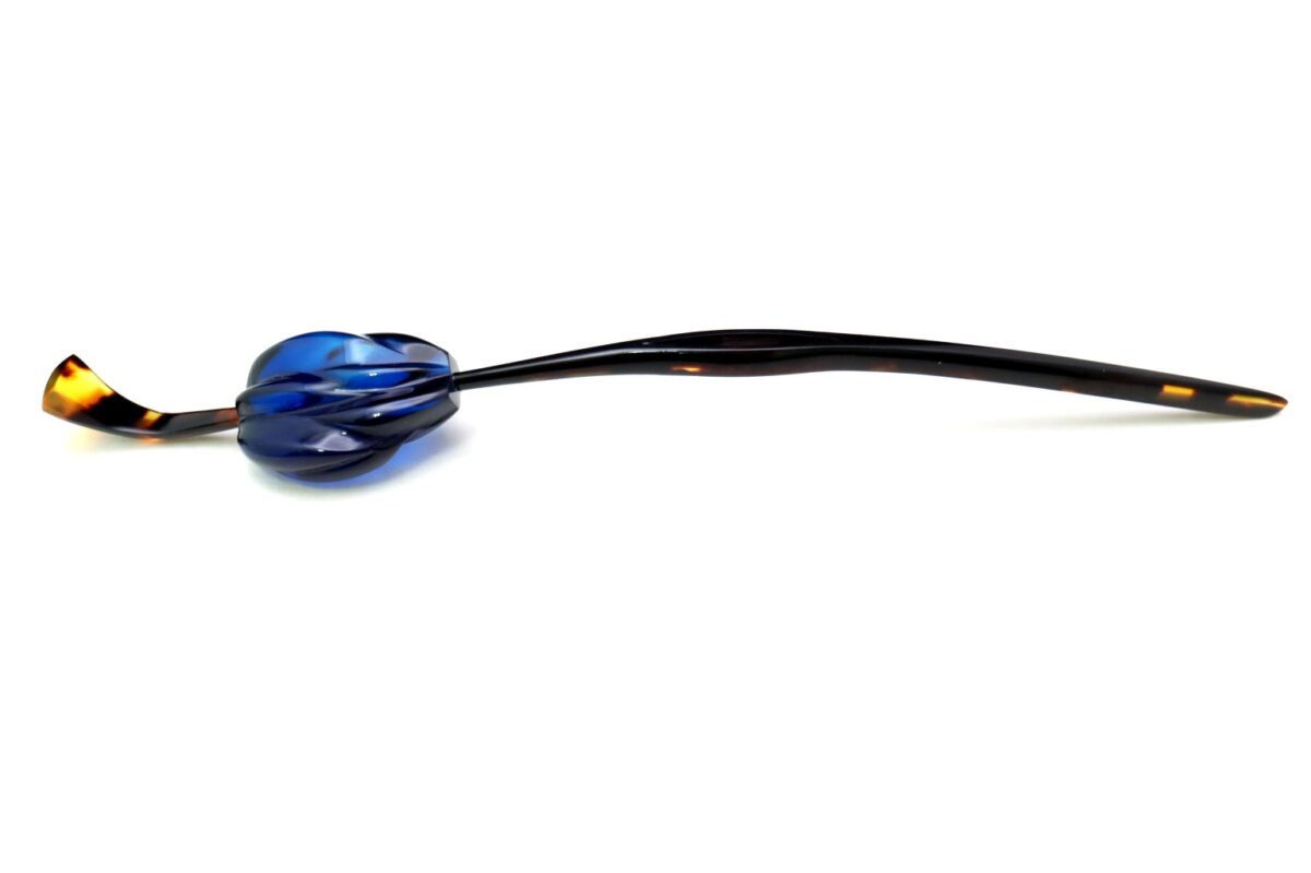 べっ甲バルティックアンバー一本挿し2026｜草木染｜天然琥珀美