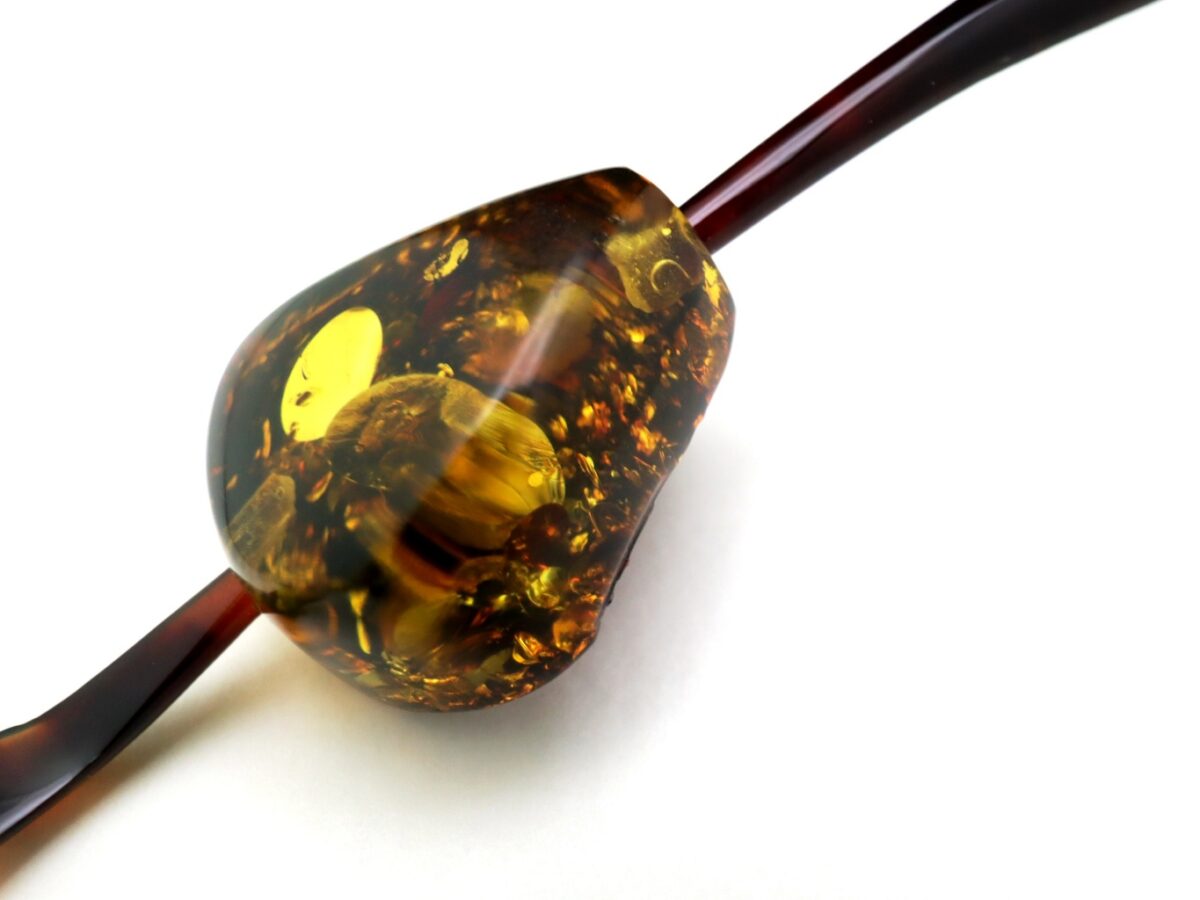 べっ甲バルティックアンバー一本挿し2026｜草木染｜天然琥珀美