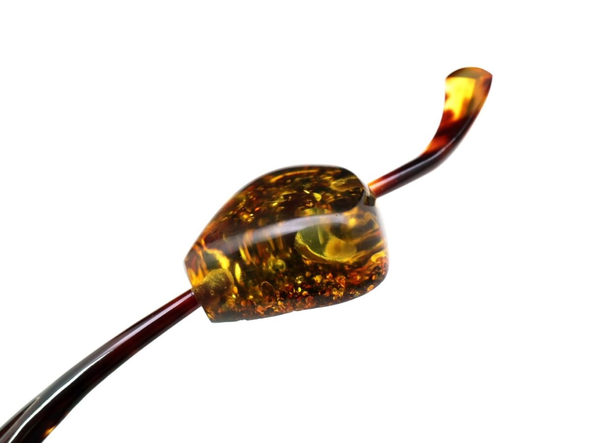 べっ甲バルティックアンバー一本挿し2026｜草木染｜天然琥珀美