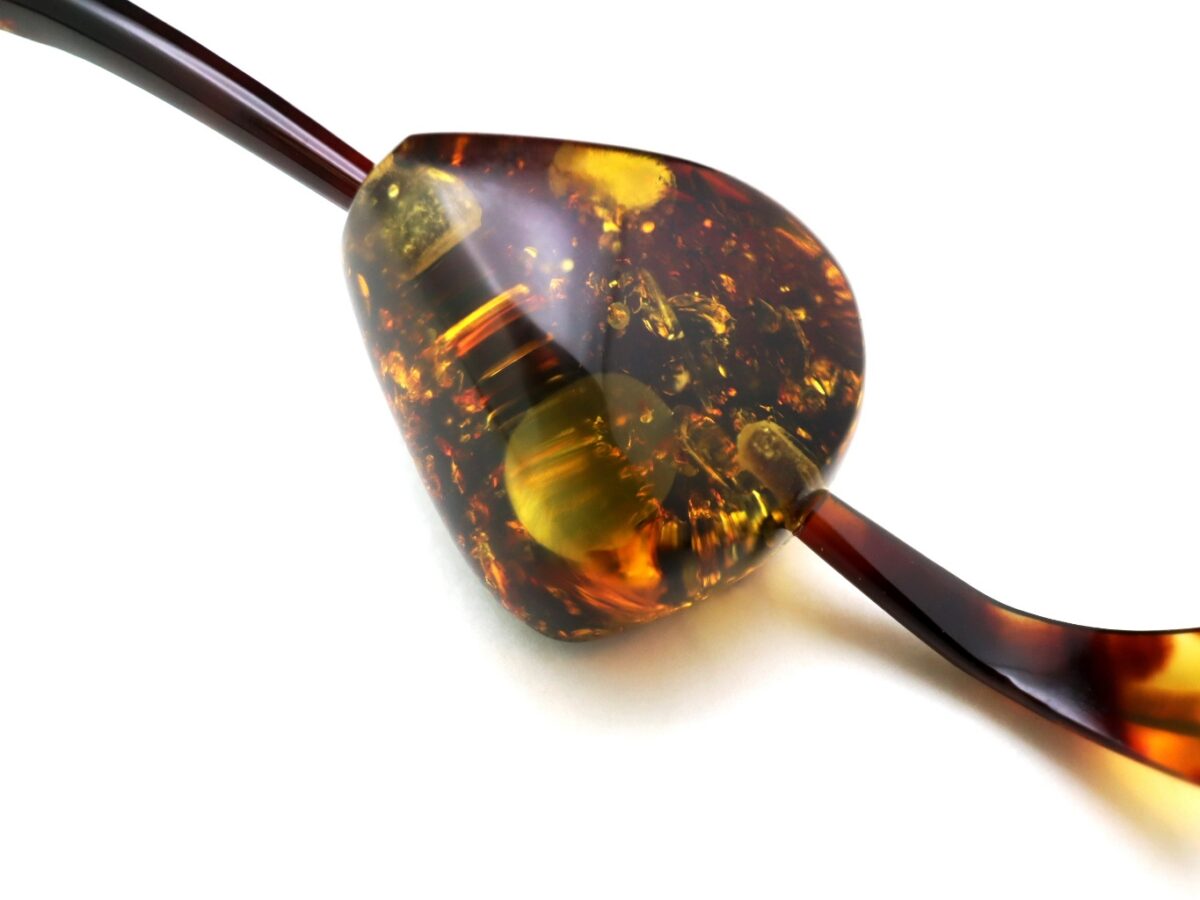 べっ甲バルティックアンバー一本挿し2026｜草木染｜天然琥珀美