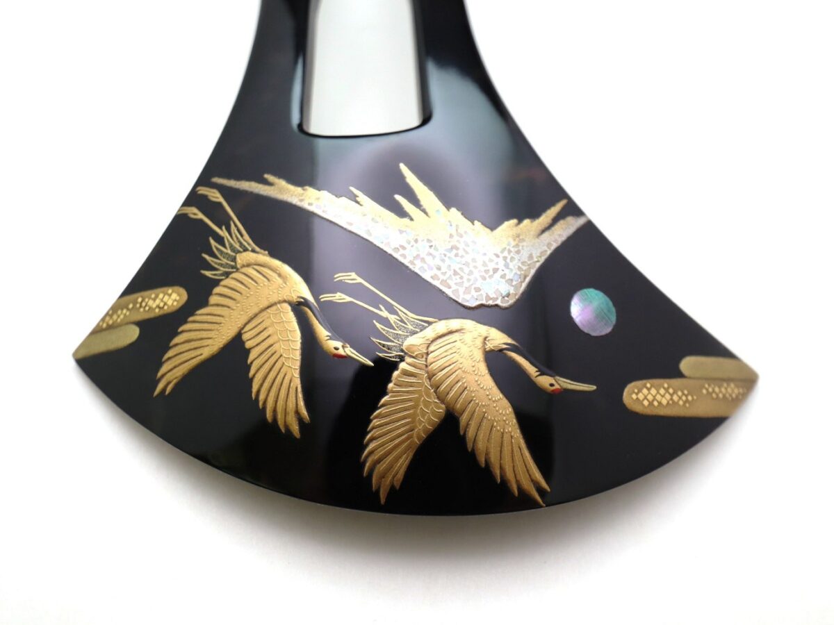 黒留袖、結婚式に｜べっ甲夫婦鶴富士山螺鈿金蒔絵かんざし2026