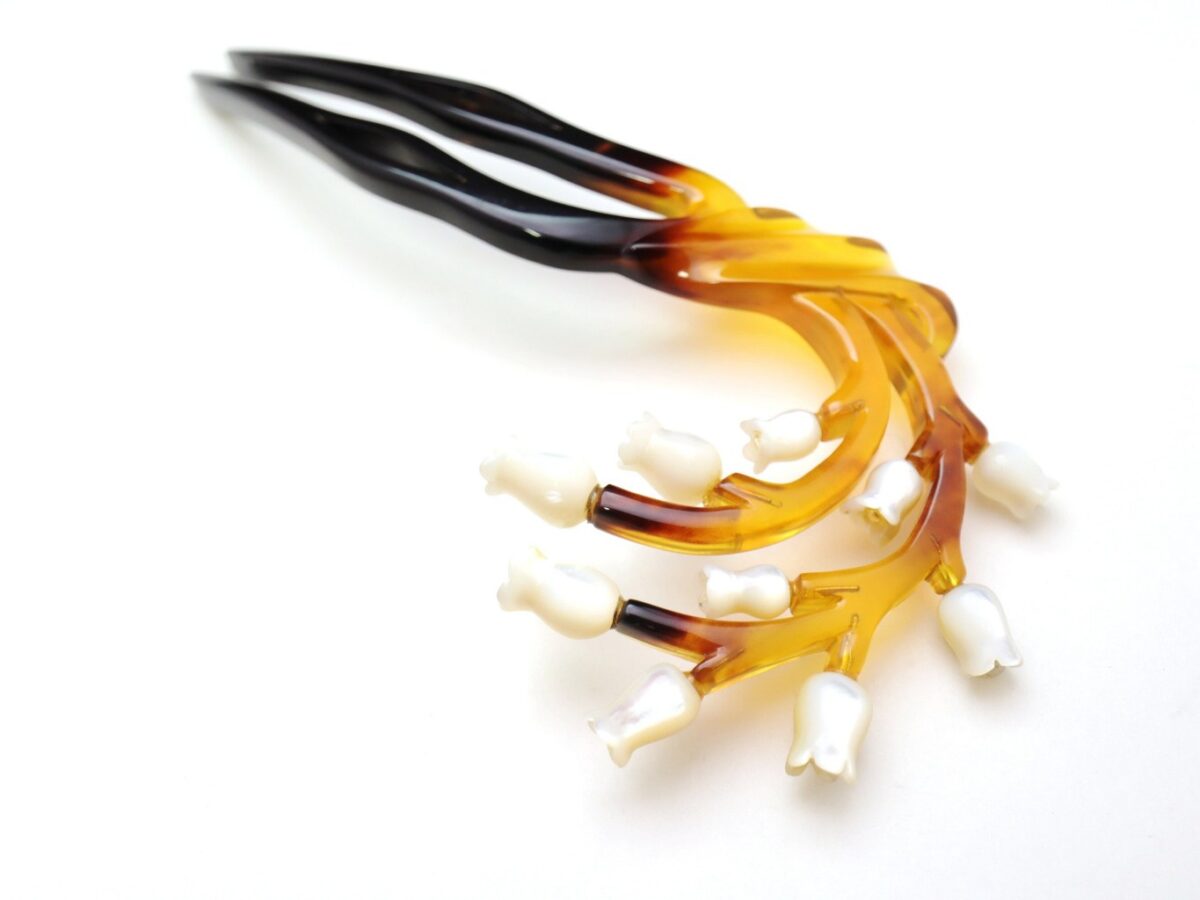 べっ甲鈴蘭（すずらん）かんざし2026｜可憐なマザーオブパール