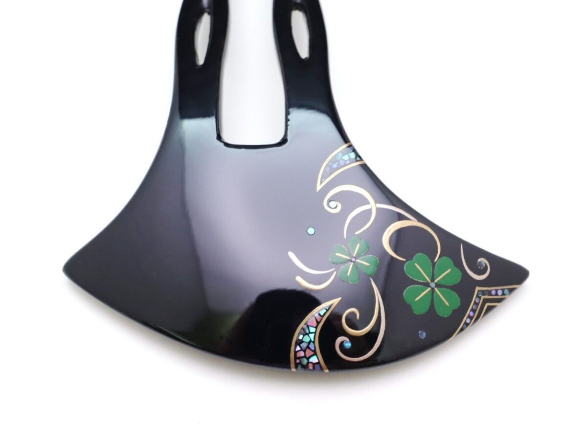 幸運の四つ葉のクローバーかんざし｜木製漆螺鈿金蒔絵かんざし