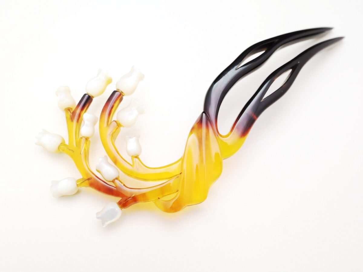 べっ甲鈴蘭（すずらん）かんざし2026｜可憐なマザーオブパール