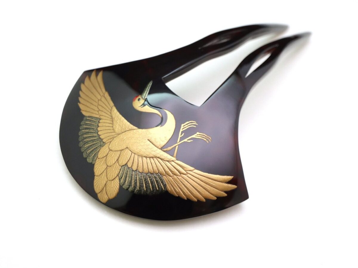 黒留袖、結婚式におすすめ｜べっ甲飛鶴老松金蒔絵かんざし2026