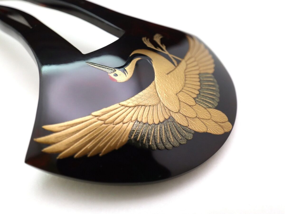 黒留袖、結婚式におすすめ｜べっ甲飛鶴老松金蒔絵かんざし2026