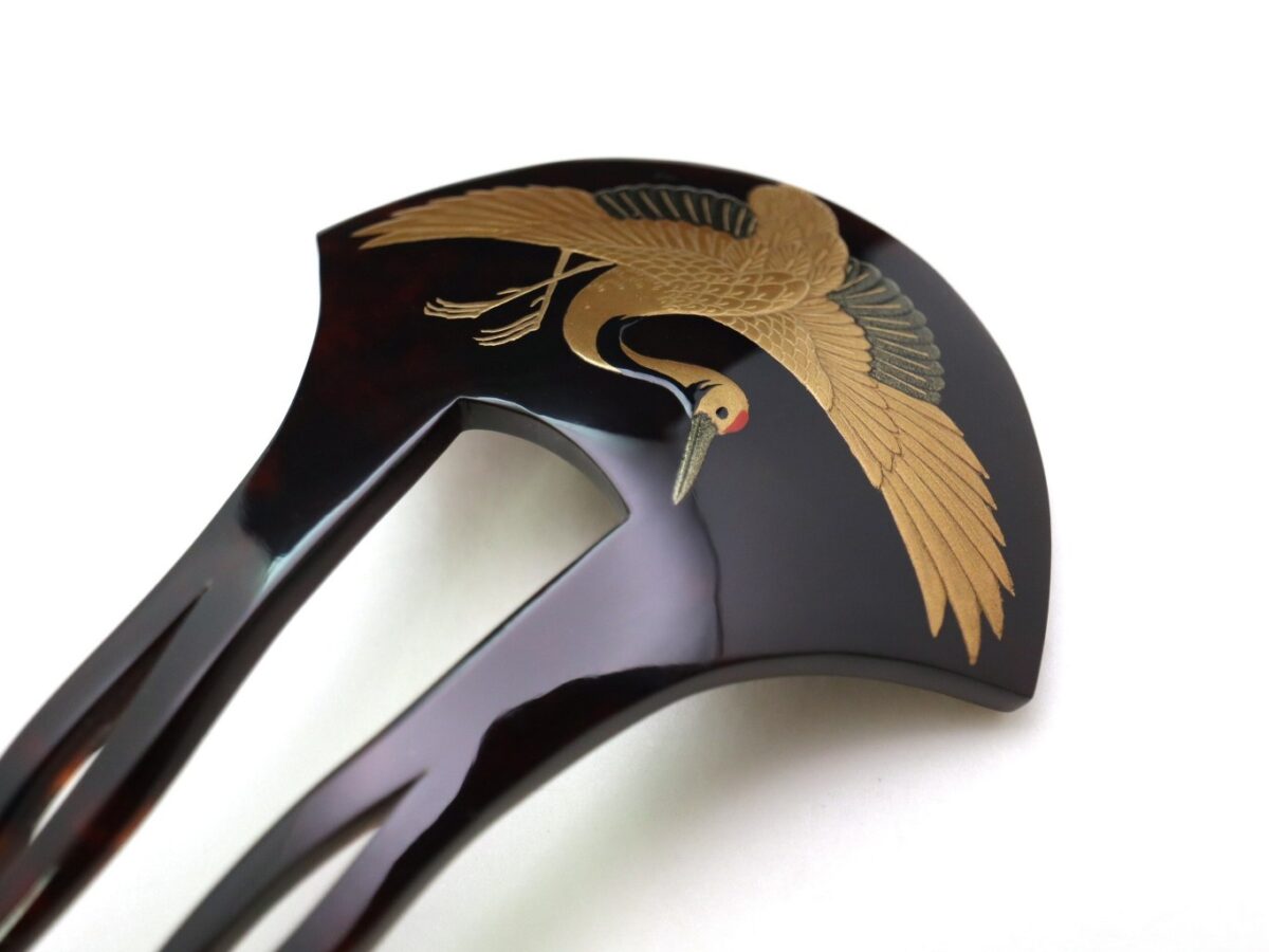 黒留袖、結婚式におすすめ｜べっ甲飛鶴老松金蒔絵かんざし2026