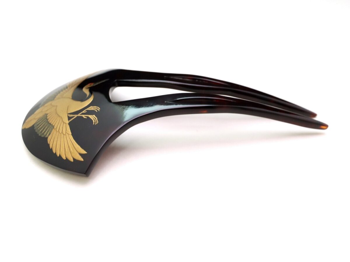 黒留袖、結婚式におすすめ｜べっ甲飛鶴老松金蒔絵かんざし2026