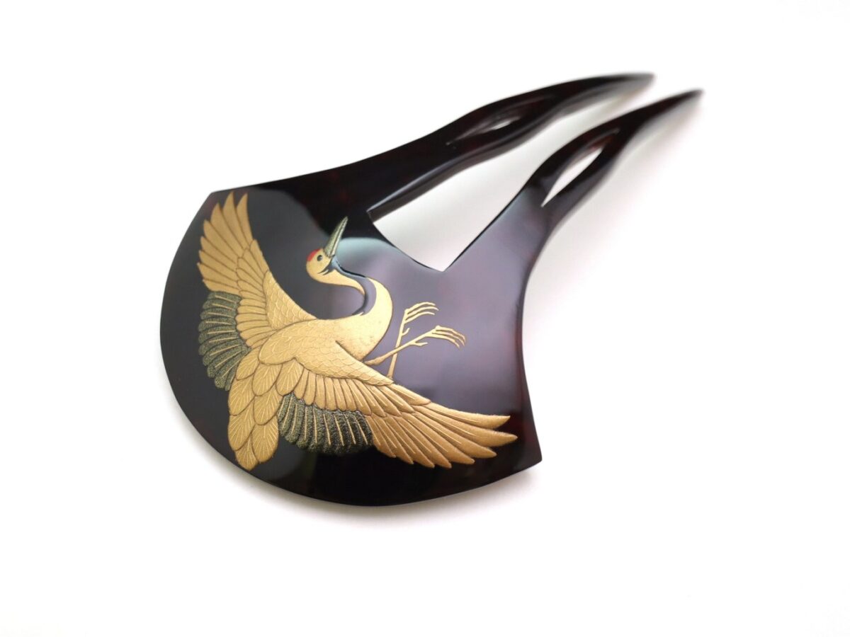 黒留袖、結婚式におすすめ｜べっ甲飛鶴老松金蒔絵かんざし2026