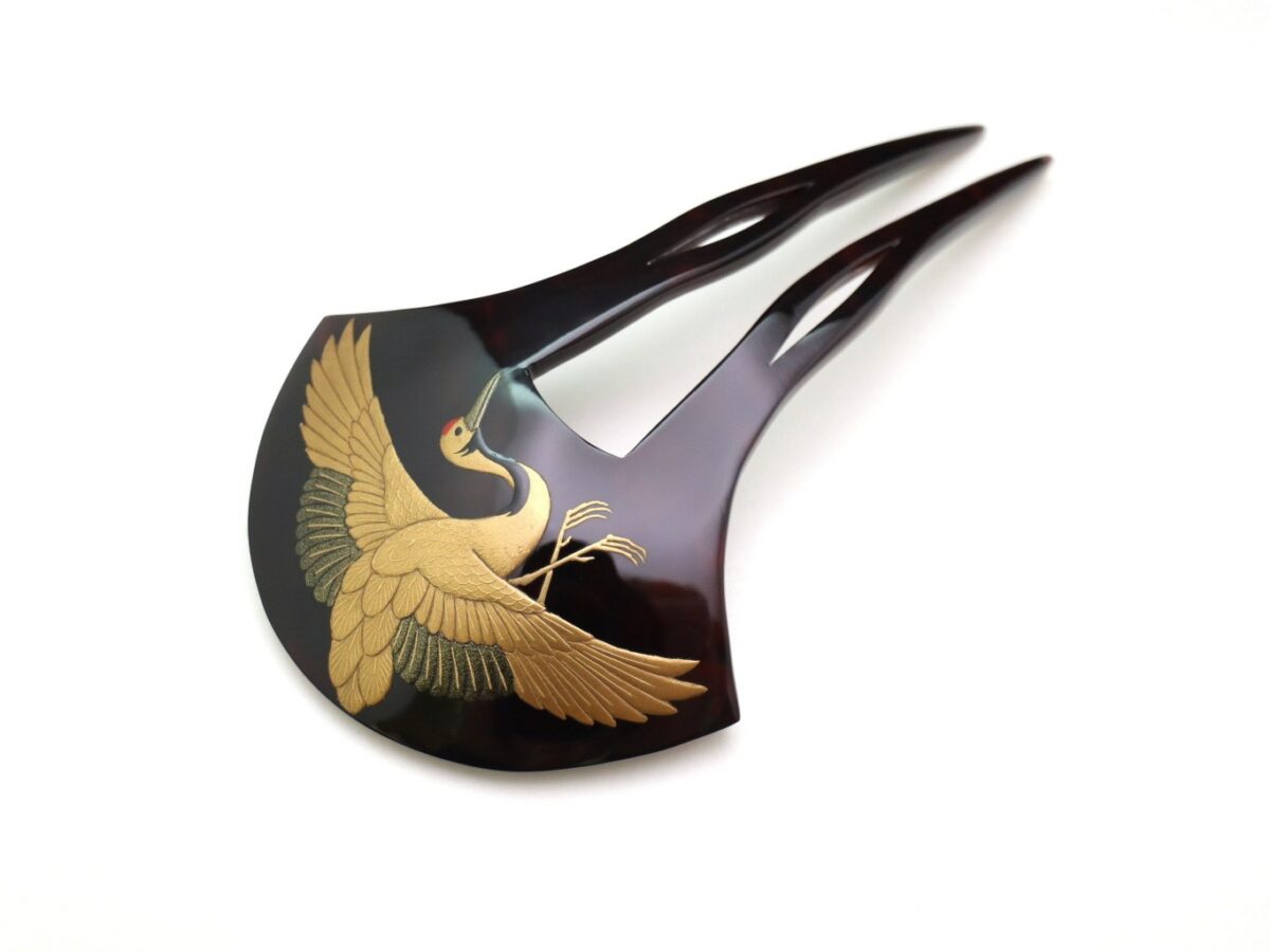 黒留袖、結婚式におすすめ｜べっ甲飛鶴老松金蒔絵かんざし2026