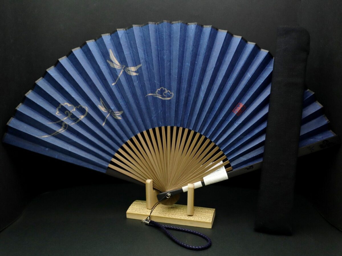 扇子セット｜紳士用2026｜蜻蛉、雲竜紙、父の日、還暦祝いに
