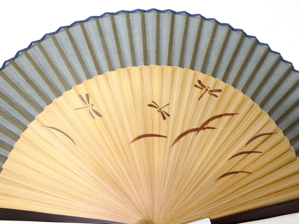扇子｜紳士用絹張短地扇子2種、勝ち虫、瓢（ヒサゴ）｜ペンテ扇子