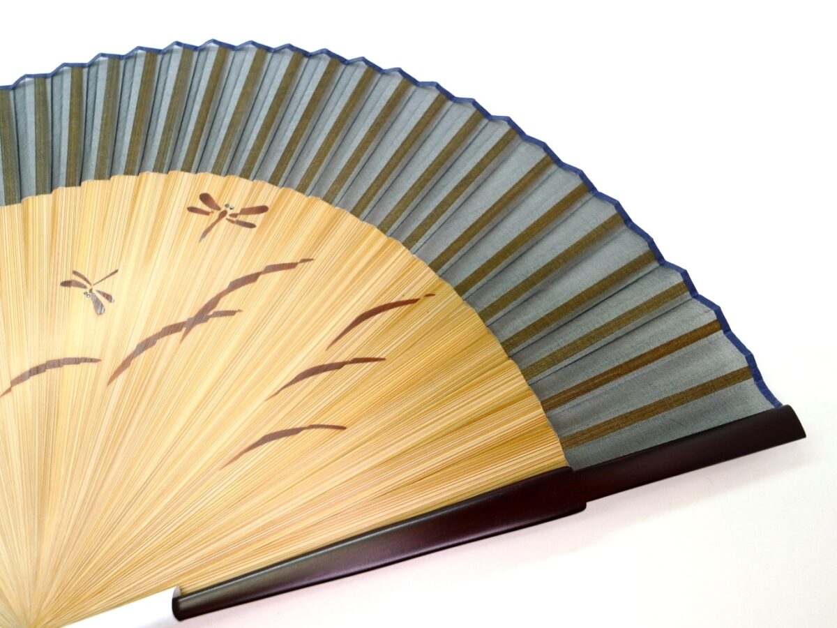 扇子｜紳士用絹張短地扇子2種、勝ち虫、瓢（ヒサゴ）｜ペンテ扇子