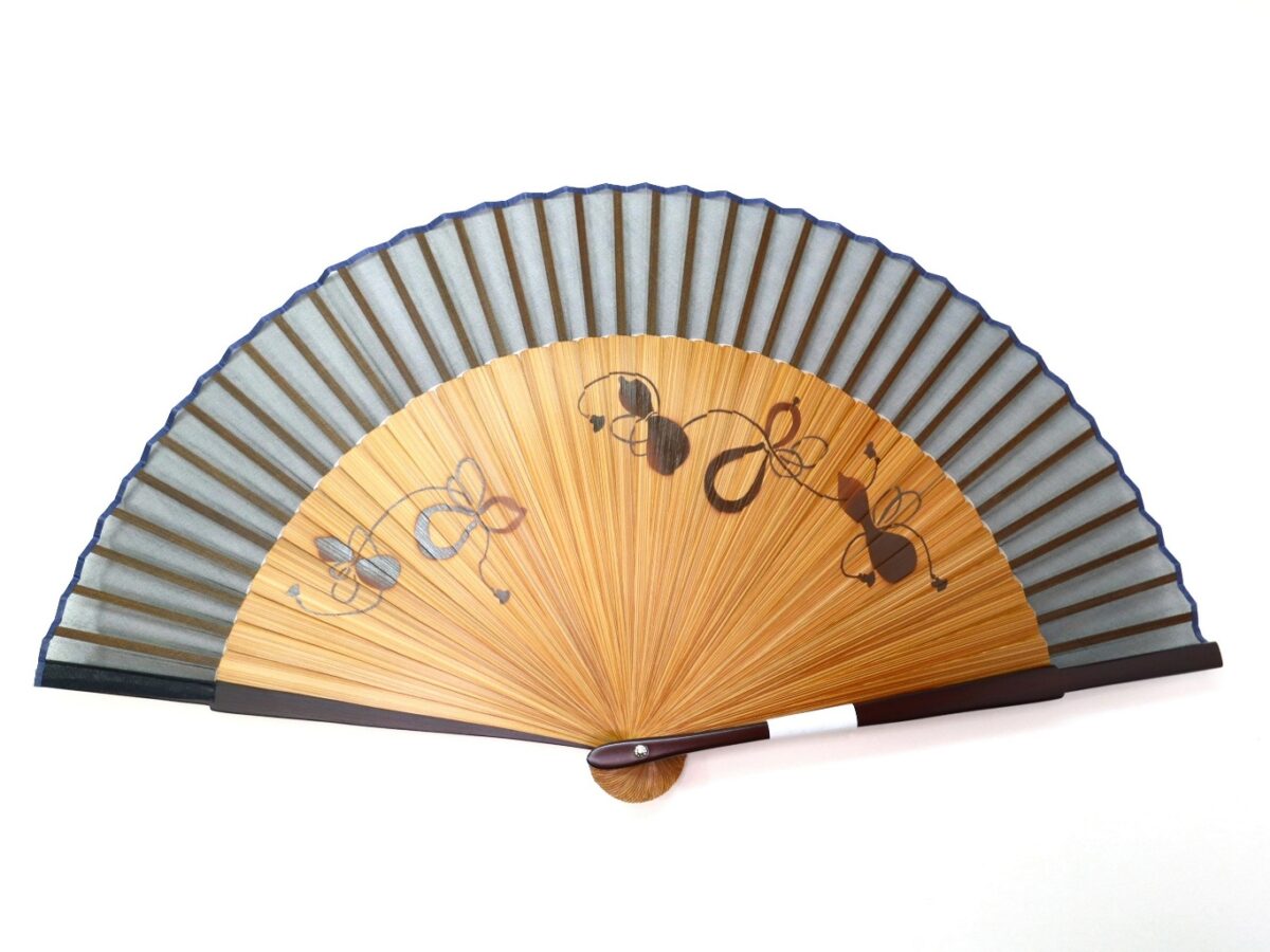扇子|紳士用絹張短地扇子2種、勝ち虫、瓢(ヒサゴ)|ペンテ扇子